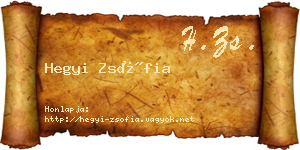 Hegyi Zsófia névjegykártya